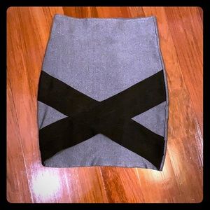 Black and Grey Hi- Low Skirt